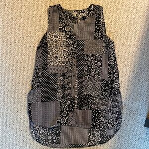 Spense Black and White Floral Blouse